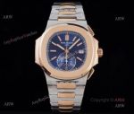 3K Factory V2 Replica Patek Philippe Nautilus 5980 Rose Gold Blue Chronograph Watch